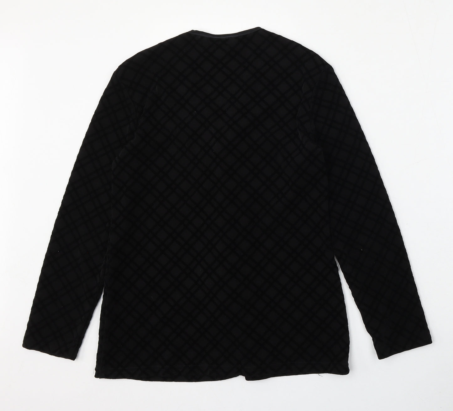 First Avenue Womens Black Geometric  Jacket  Size 10  Button