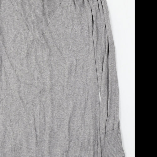 NEXT Womens Grey V-Neck  Polyester Cardigan Jumper Size 12