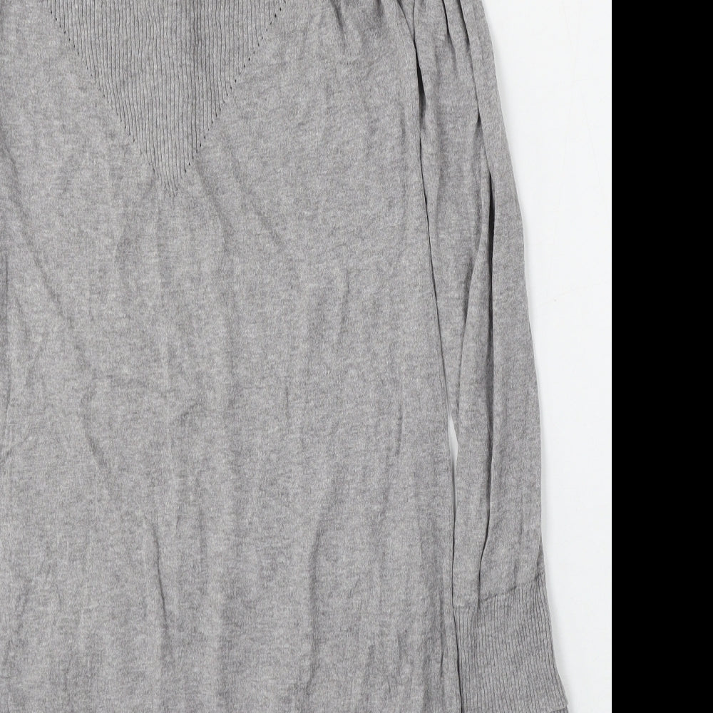 NEXT Womens Grey V-Neck  Polyester Cardigan Jumper Size 12