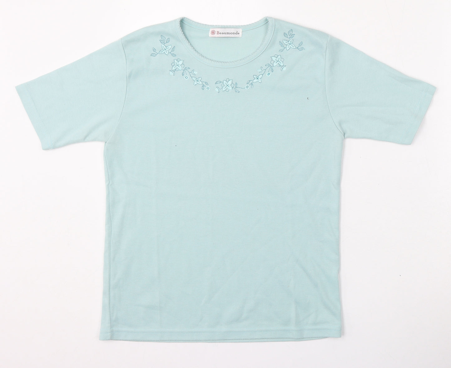 Beaumonde Womens Blue Round Neck  Polyester Pullover Jumper Size M
