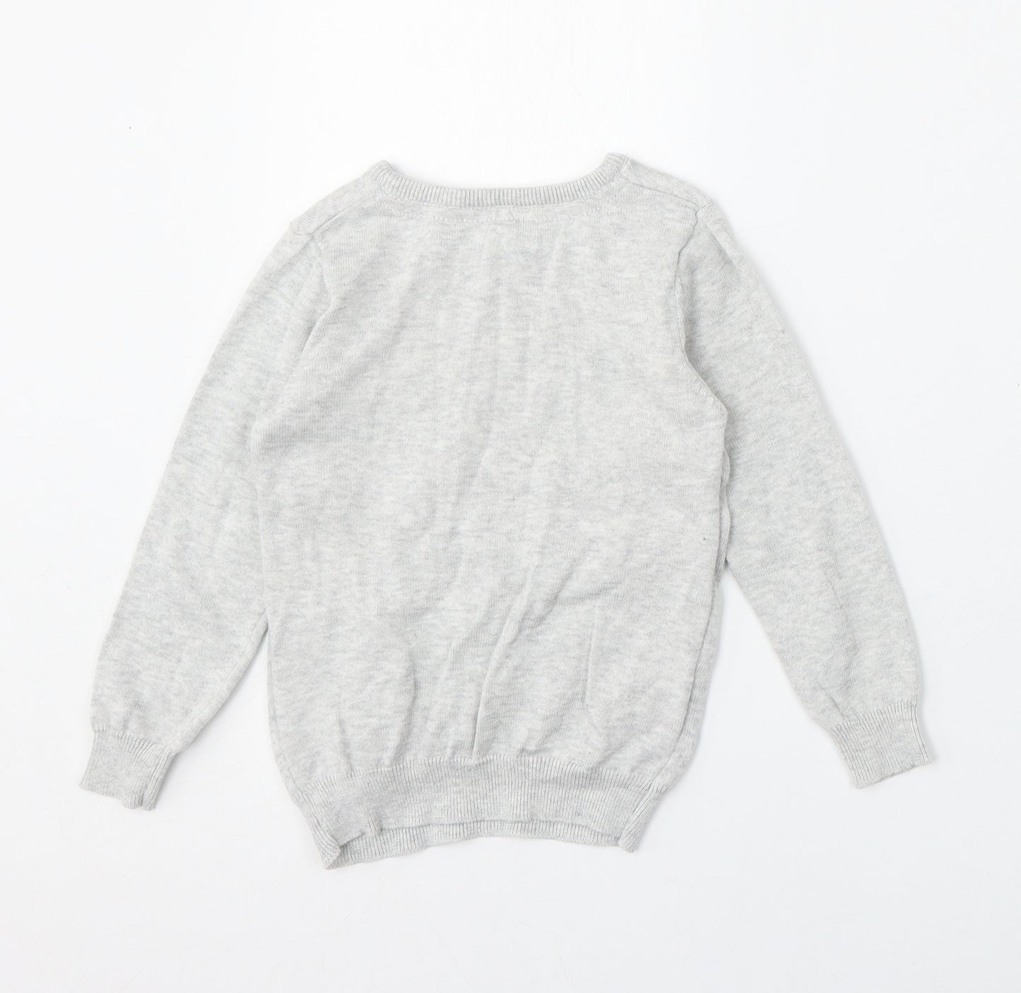Young Dimension Girls Grey Round Neck  Cotton Pullover Jumper Size 4-5 Years