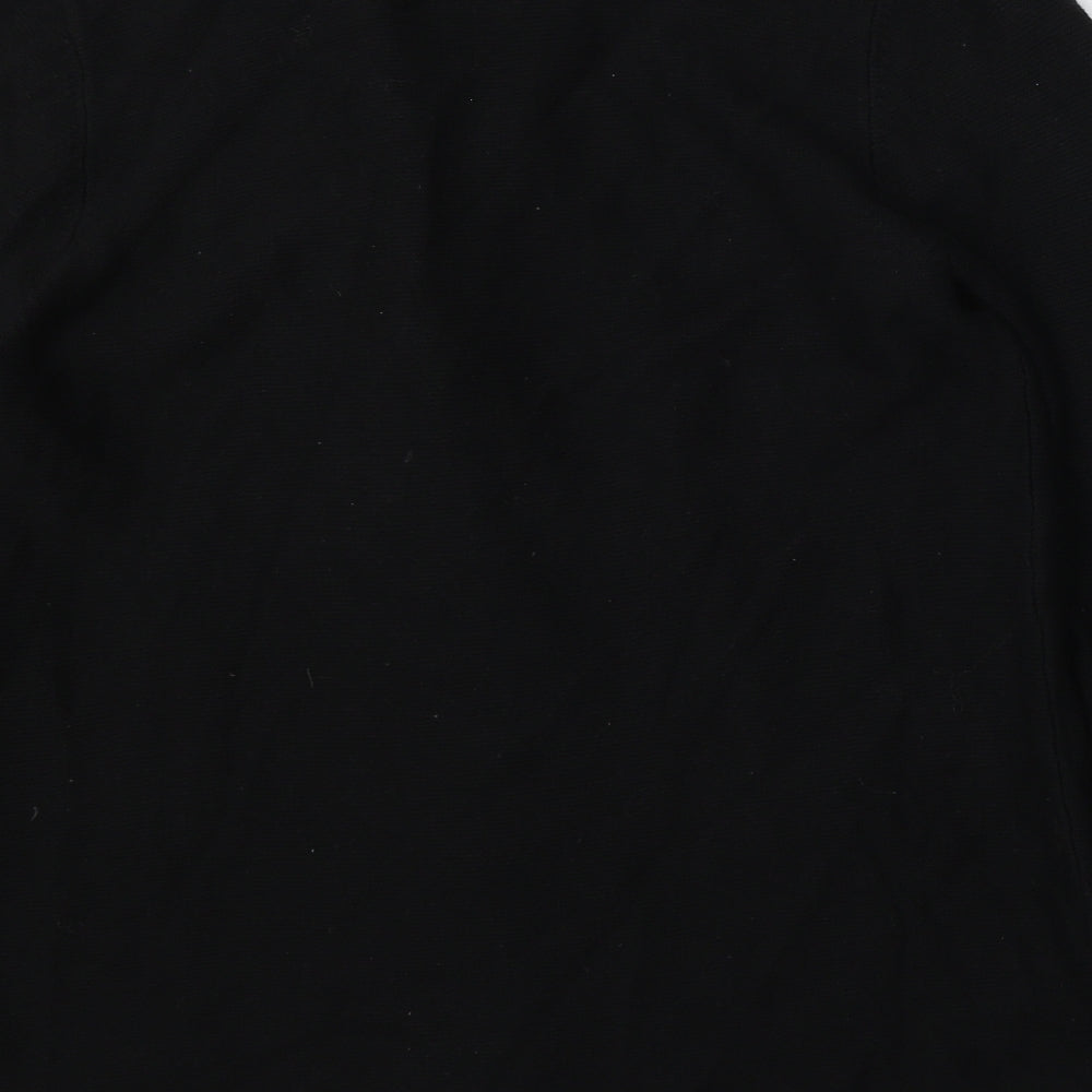 TU Womens Black Collared  Cotton Cardigan Jumper Size 12
