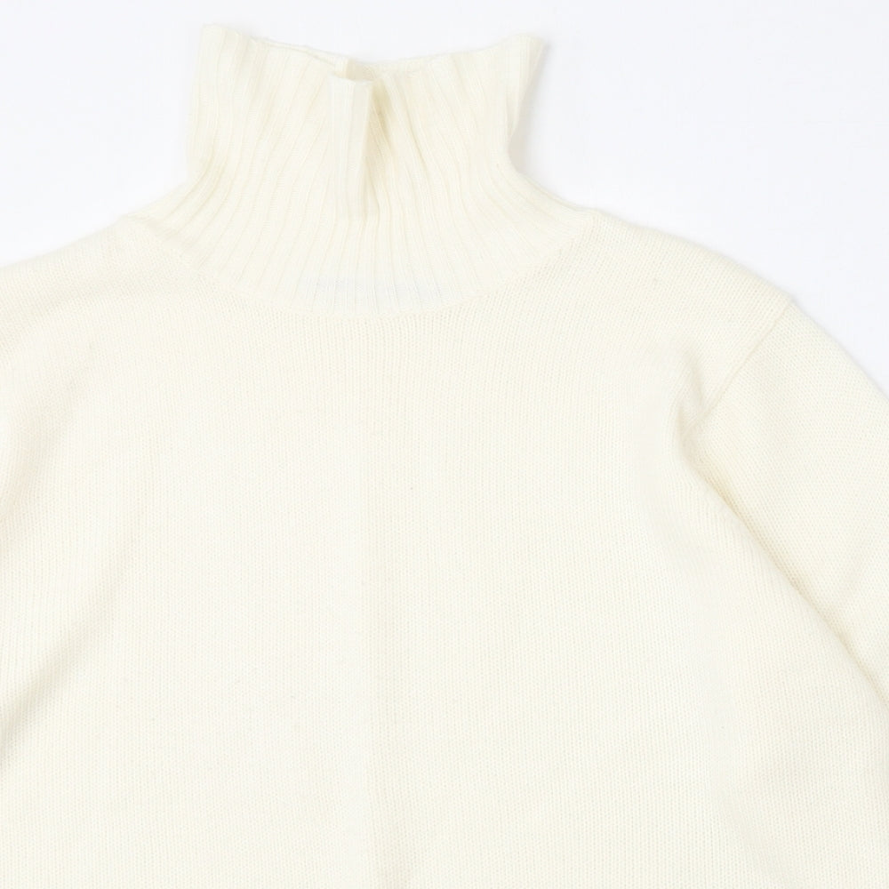 EWM Womens Ivory Mock Neck  Acrylic Pullover Jumper Size 18