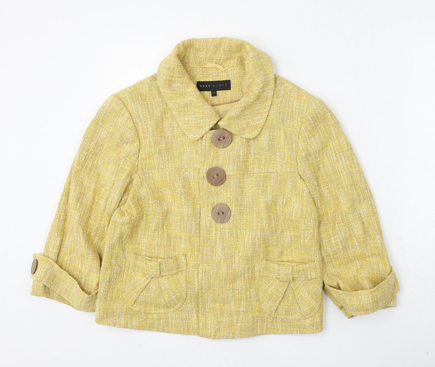 NEXT Womens Yellow   Jacket  Size 12  Button