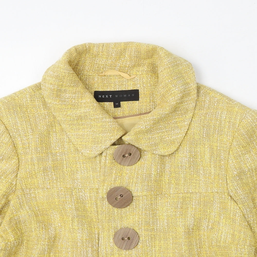 NEXT Womens Yellow   Jacket  Size 12  Button