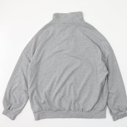 SheIn Womens Grey  Cotton Pullover Sweatshirt Size S  Zip