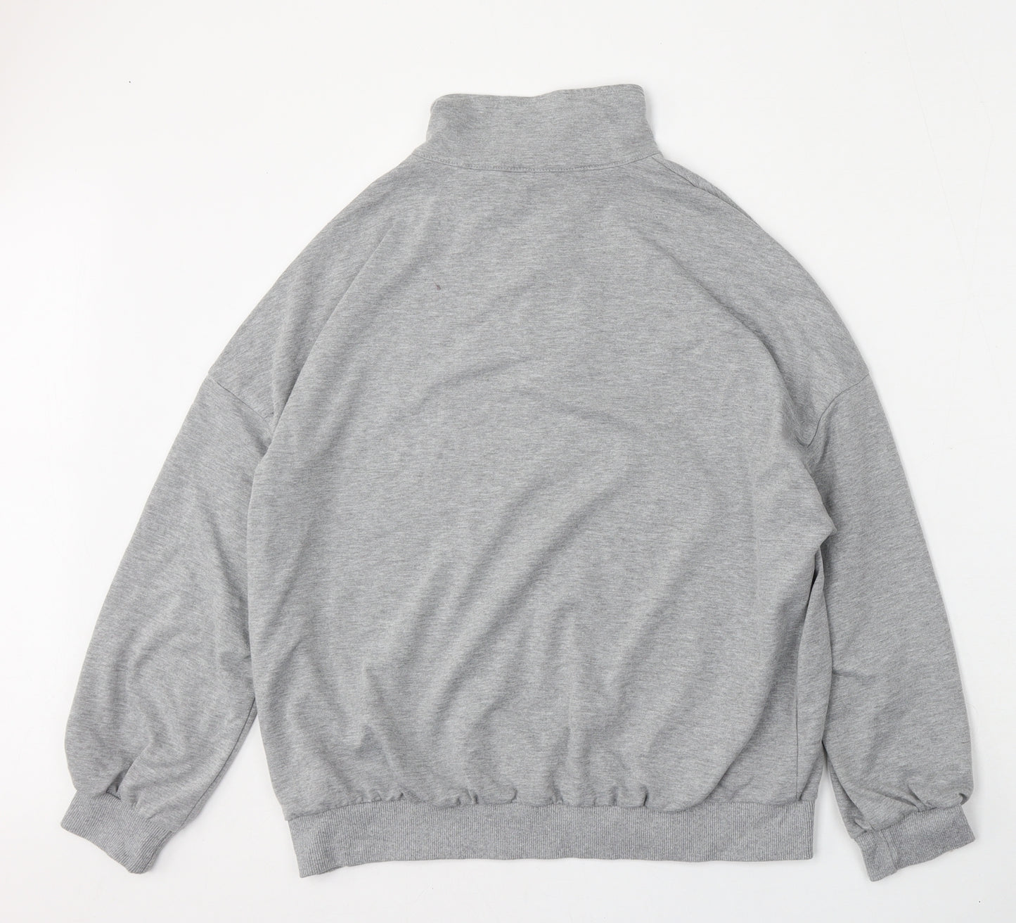 SheIn Womens Grey  Cotton Pullover Sweatshirt Size S  Zip