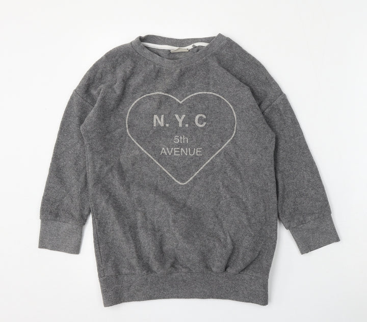 NEXT Girls Grey  Polyester Pullover Sweatshirt Size 9 Years
