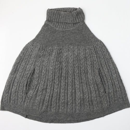 Preworn Womens Grey Roll Neck  Polyester Pullover Jumper Size M