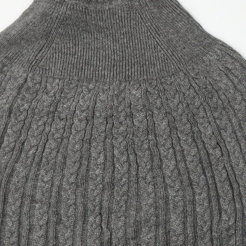 Preworn Womens Grey Roll Neck  Polyester Pullover Jumper Size M