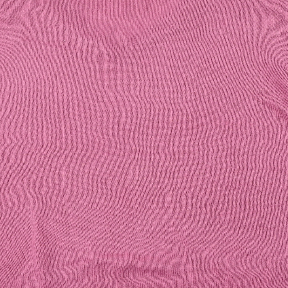Preworn Womens Pink V-Neck  Polyacrylate Fibre Pullover Jumper Size 24