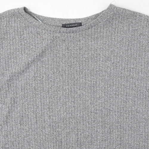 Primark Womens Grey Round Neck  Polyester Pullover Jumper Size 12