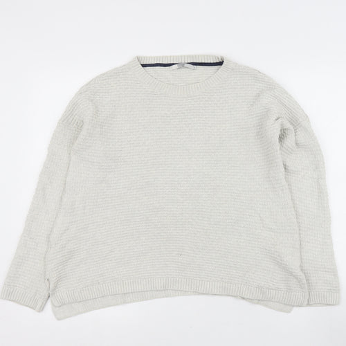 Dickens & Jones Mens Beige Round Neck  Cotton Pullover Jumper Size S