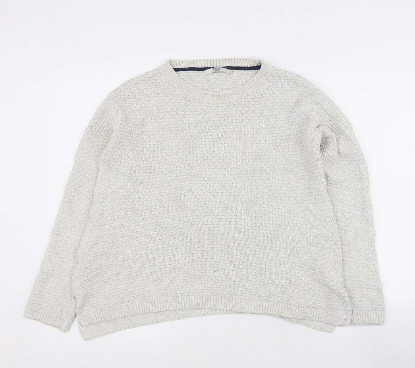 Dickens & Jones Mens Beige Round Neck  Cotton Pullover Jumper Size S
