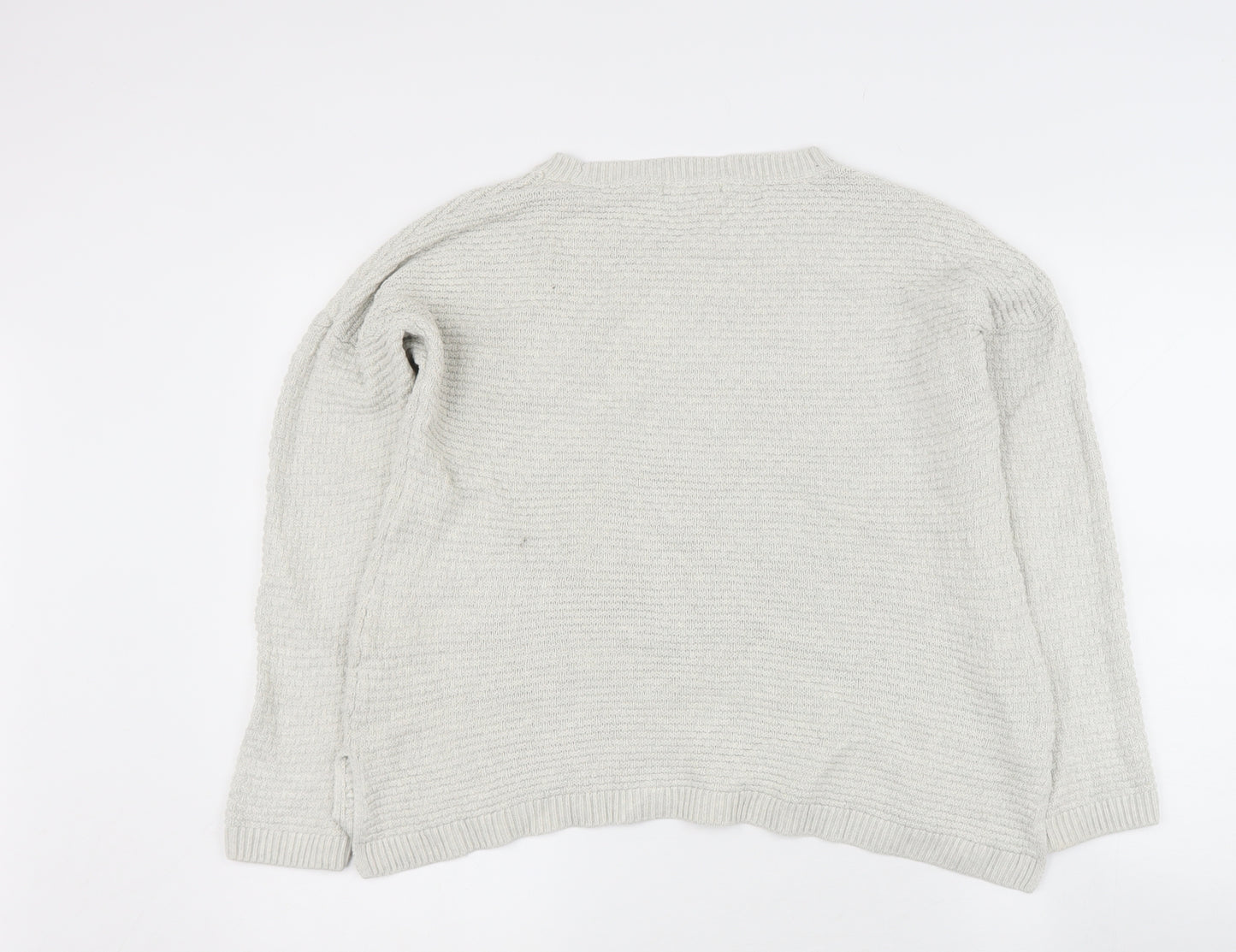 Dickens & Jones Mens Beige Round Neck  Cotton Pullover Jumper Size S