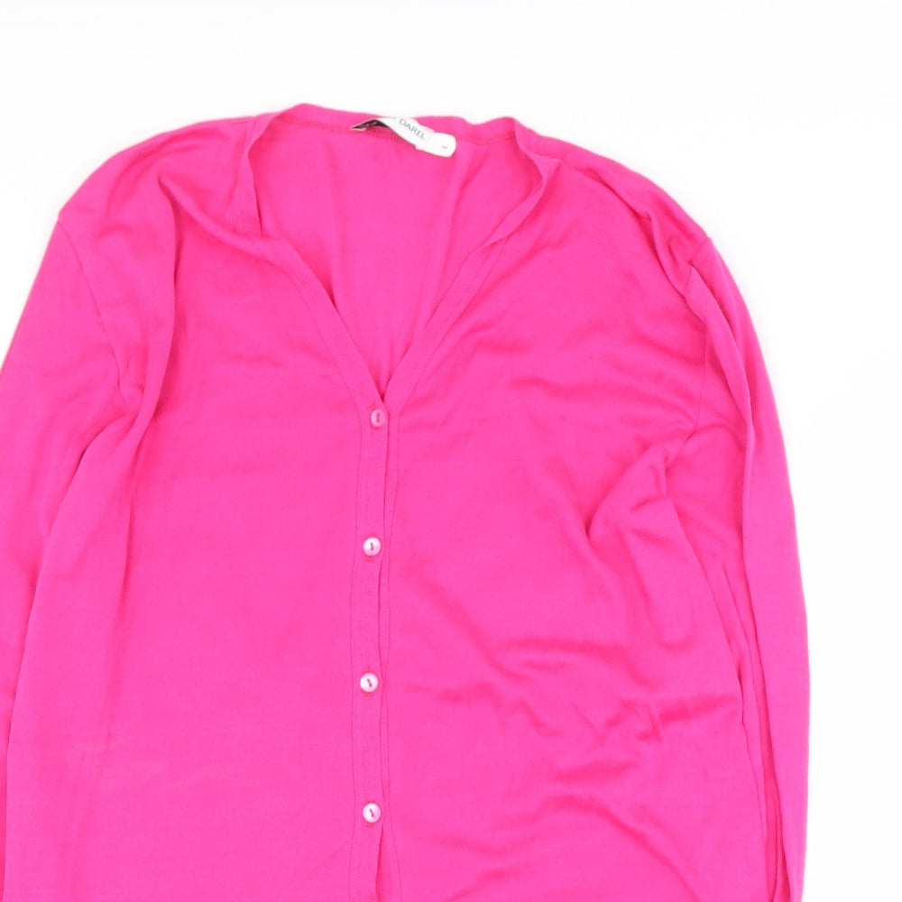 gerrard darel Womens Pink V-Neck  Elastane Cardigan Jumper Size 4