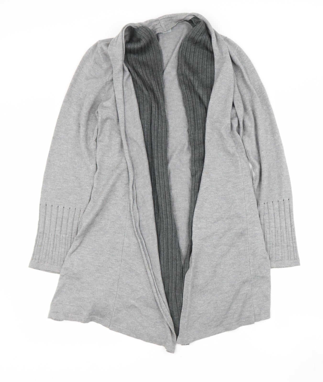 Per Una Womens Grey V-Neck  Viscose Cardigan Jumper Size 12