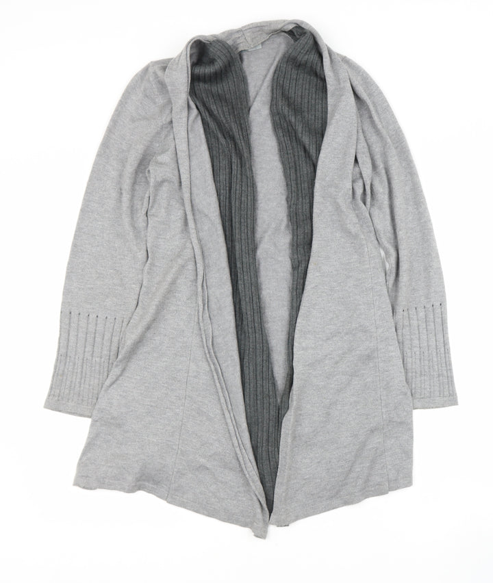 Per Una Womens Grey V-Neck  Viscose Cardigan Jumper Size 12