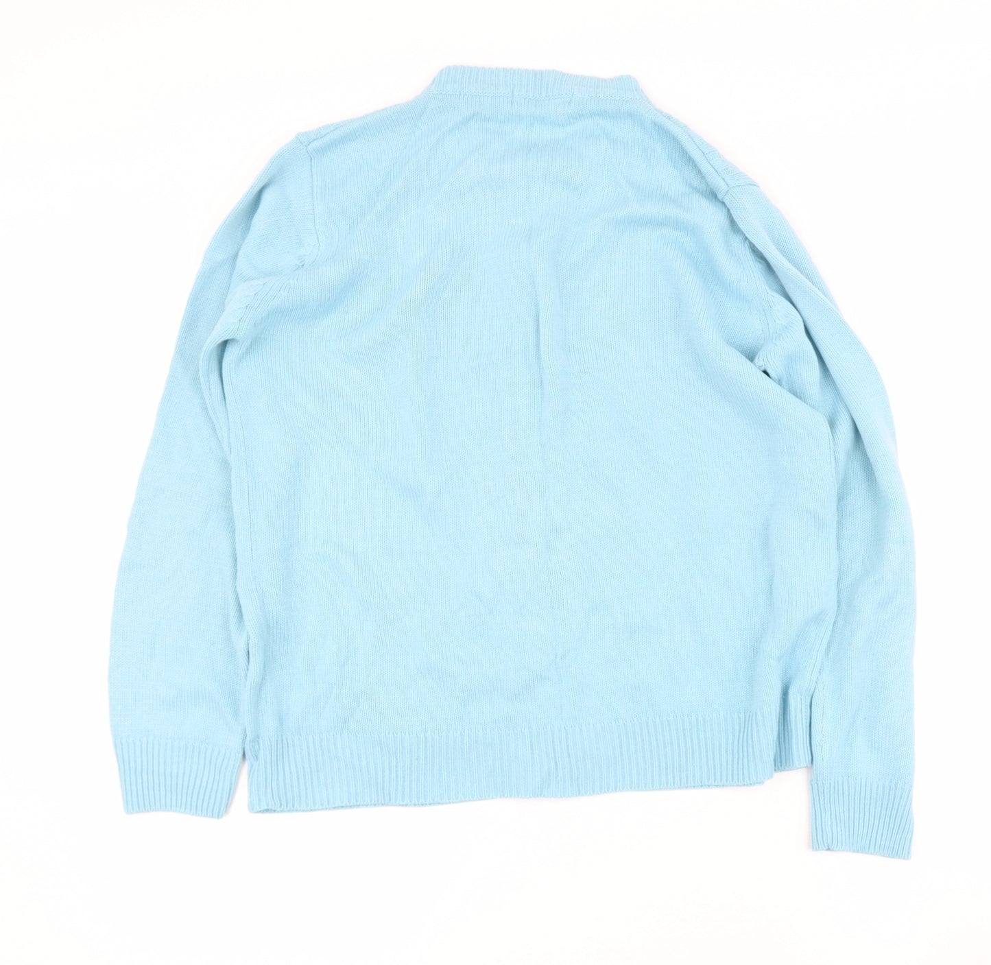 Berkertex Womens Blue Round Neck  Acrylic Pullover Jumper Size 10