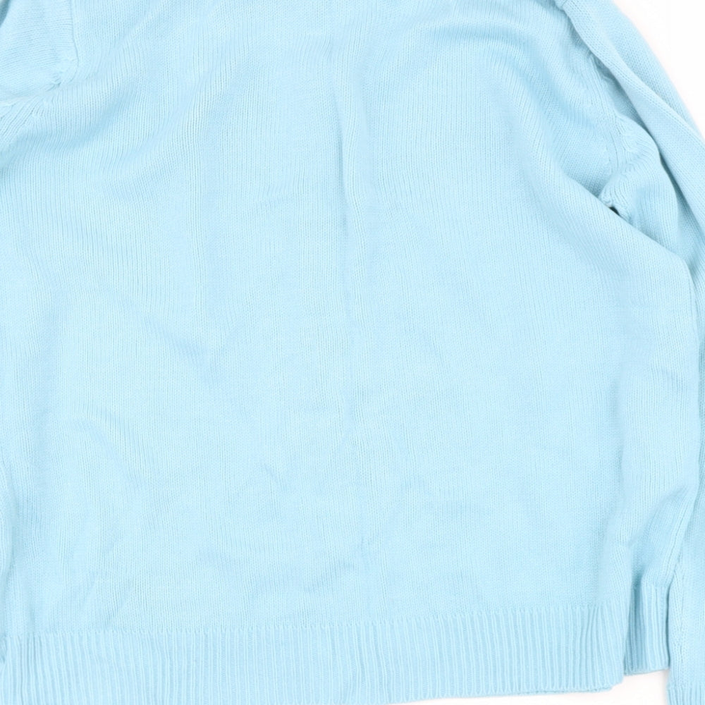 Berkertex Womens Blue Round Neck  Acrylic Pullover Jumper Size 10