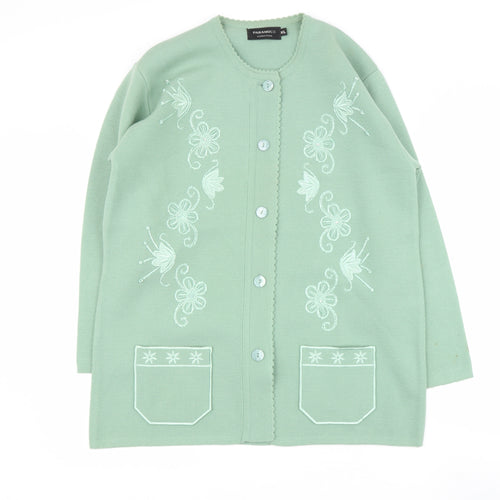 paramour Womens Green Scoop Neck  Acrylic Pullover Jumper Size XL