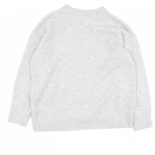 george  Womens Grey Round Neck  Polyester Pullover Jumper Size M