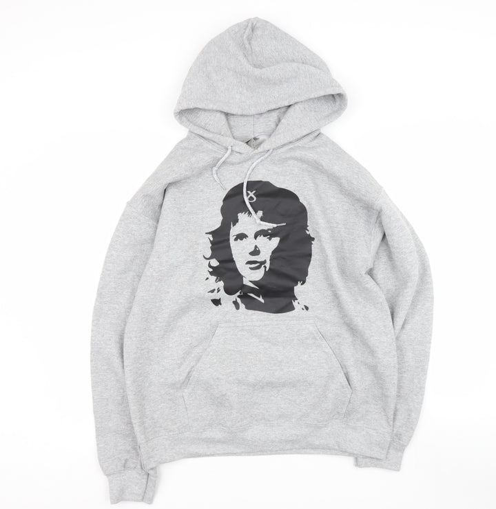 Gildan Mens Grey Cotton Pullover Hoodie Size M