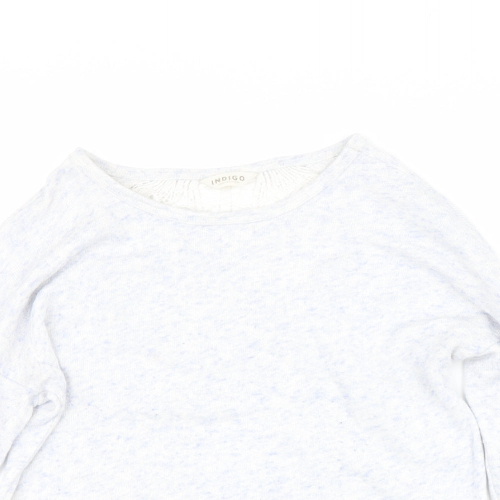 Indigo Womens Blue Round Neck  Polyester Pullover Jumper Size M