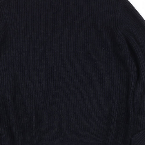 TU Mens Black Round Neck  Polyester Pullover Jumper Size M