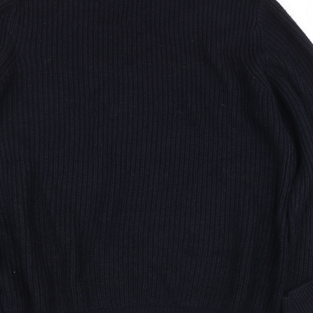 TU Mens Black Round Neck  Polyester Pullover Jumper Size M