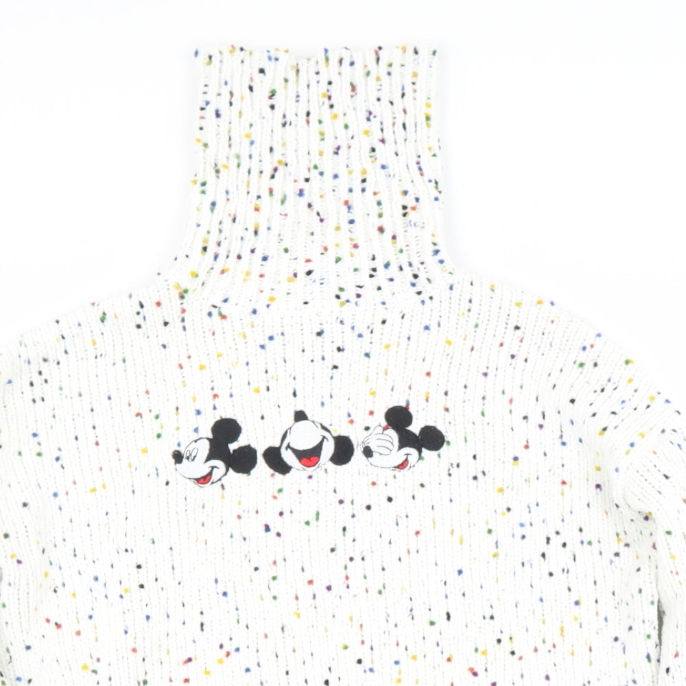 Primark Womens Beige Roll Neck  Polyester Pullover Jumper Size XS