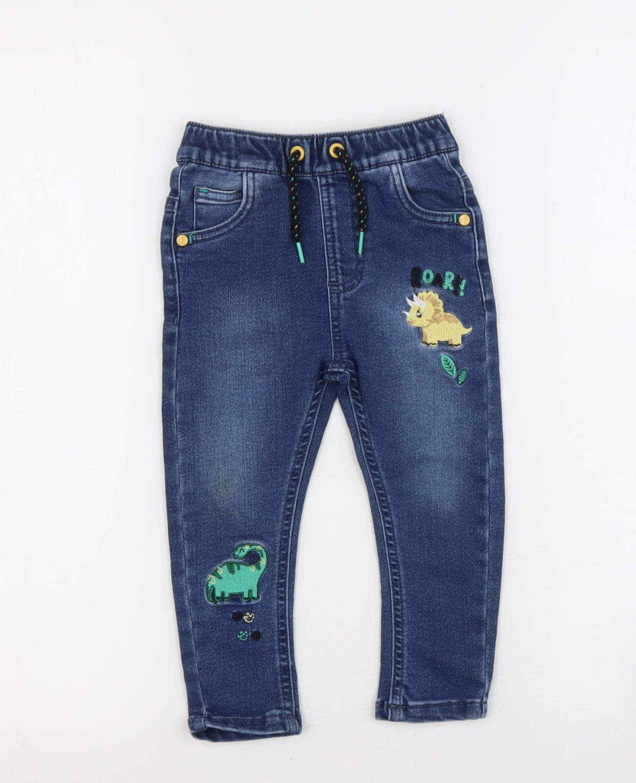 dunnes  Black  Cotton Jogger Jeans Size 12-18 Months   - Roar