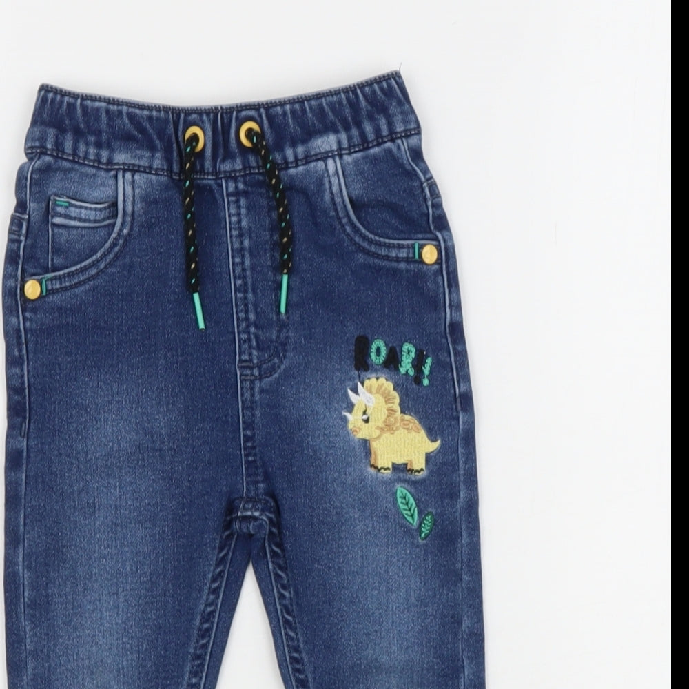 dunnes  Black  Cotton Jogger Jeans Size 12-18 Months   - Roar