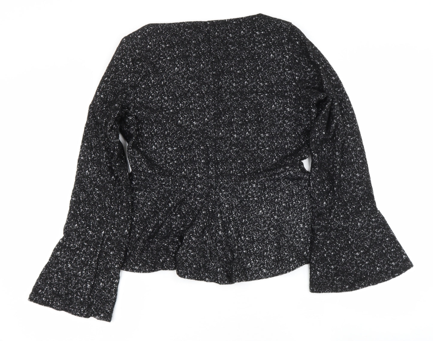 H&M Womens Black Round Neck  Polyester Pullover Jumper Size M