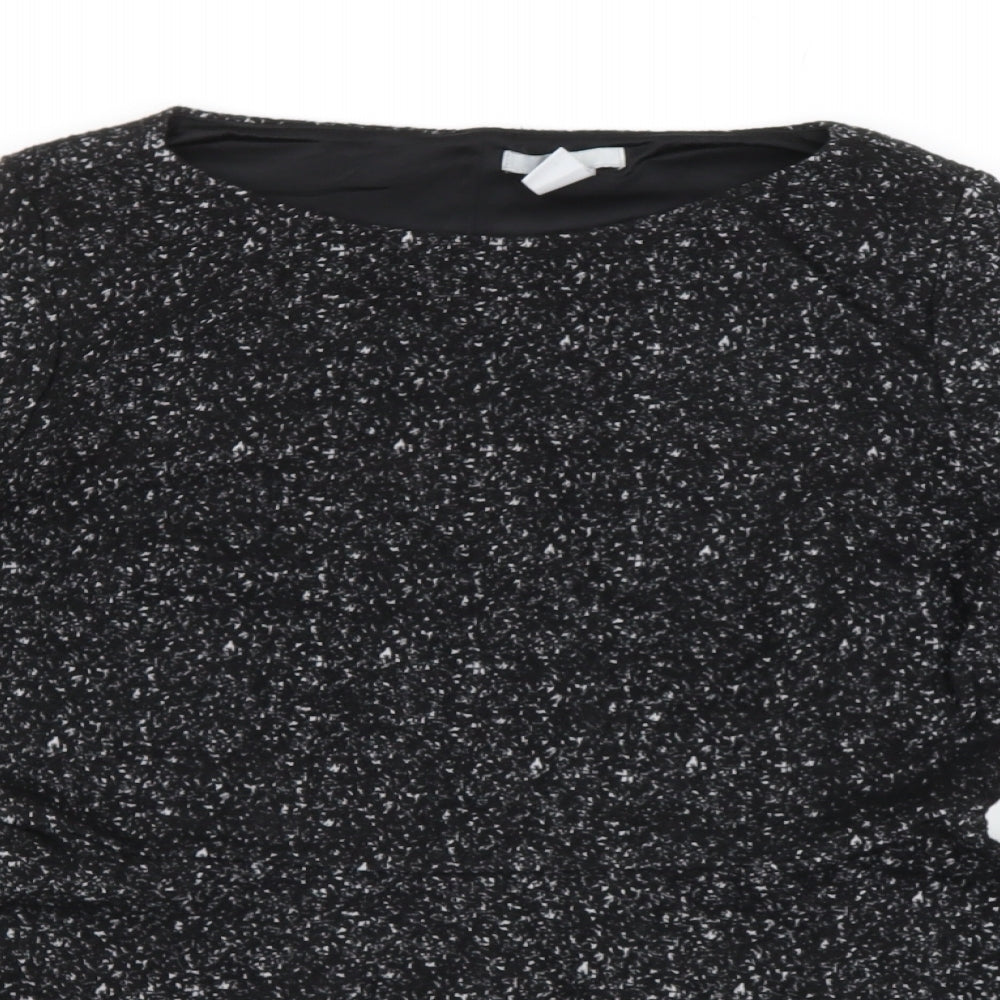 H&M Womens Black Round Neck  Polyester Pullover Jumper Size M