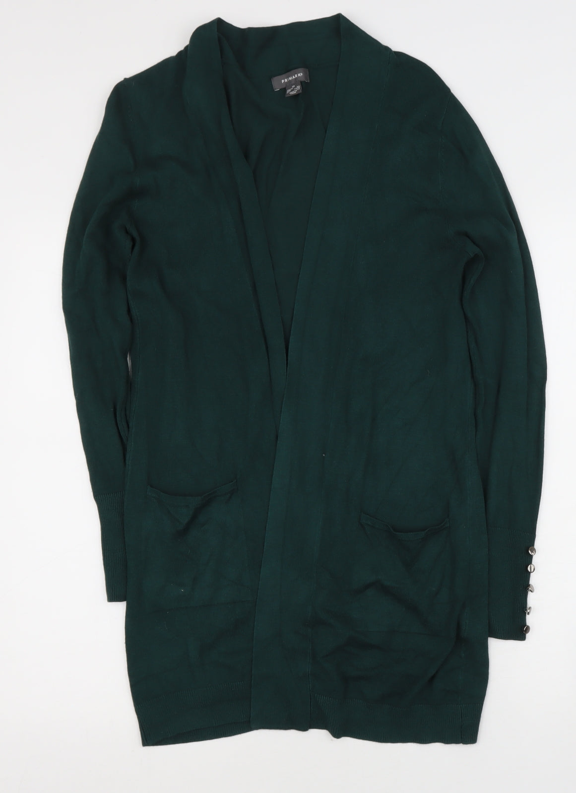 Primark Womens Green V-Neck  Polyester Cardigan Jumper Size XS