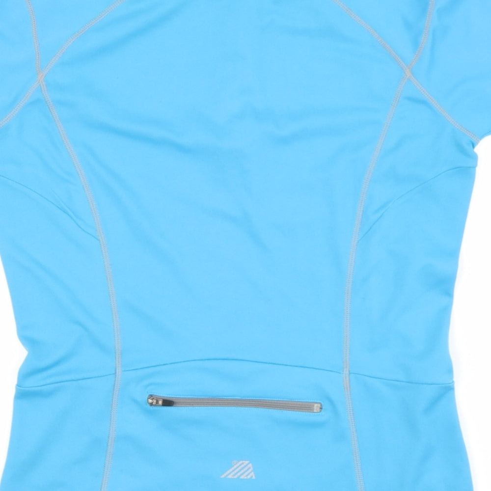 Polaris Womens Blue  Polyester Basic T-Shirt Size 10 High Neck