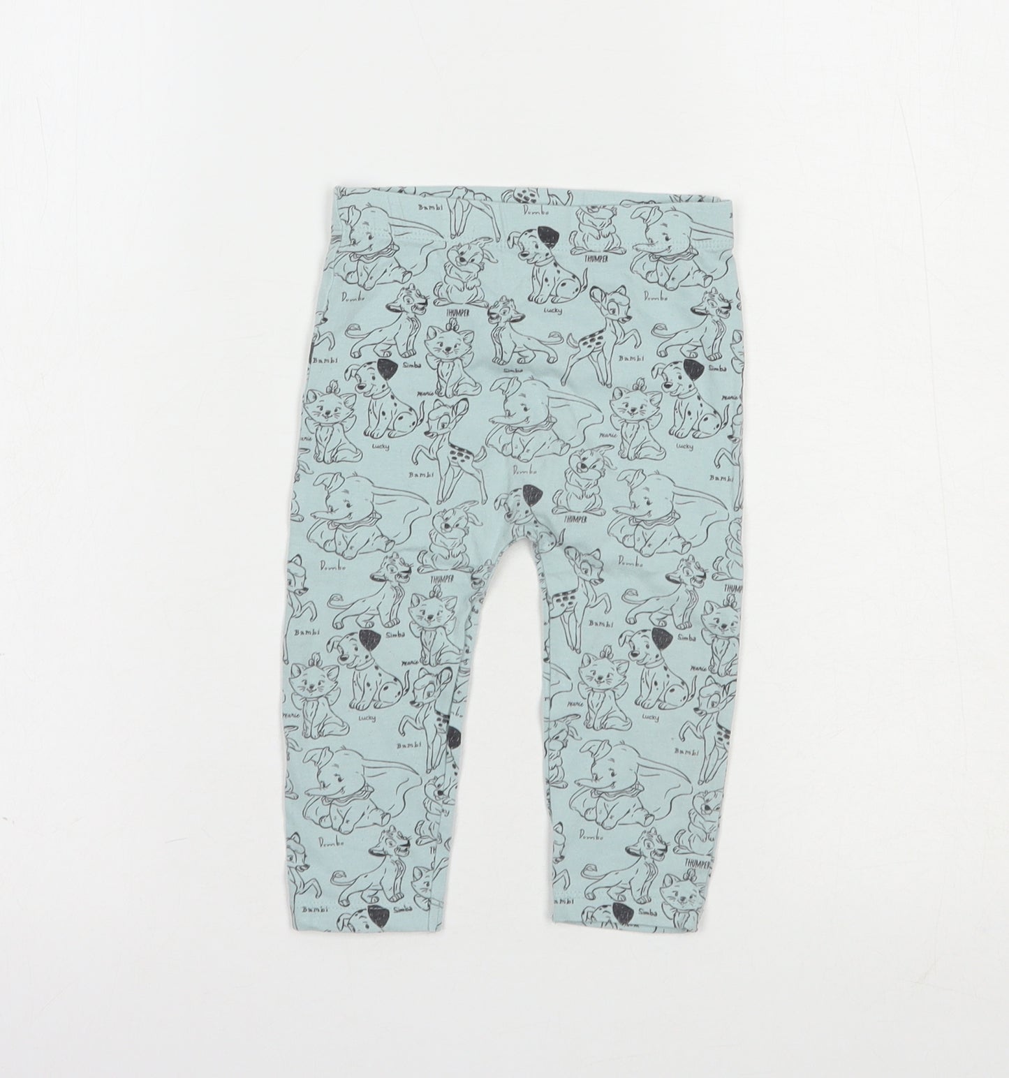 George Baby Blue Geometric Cotton Jogger Leggings Size 9-12 Months   - Disney Characters