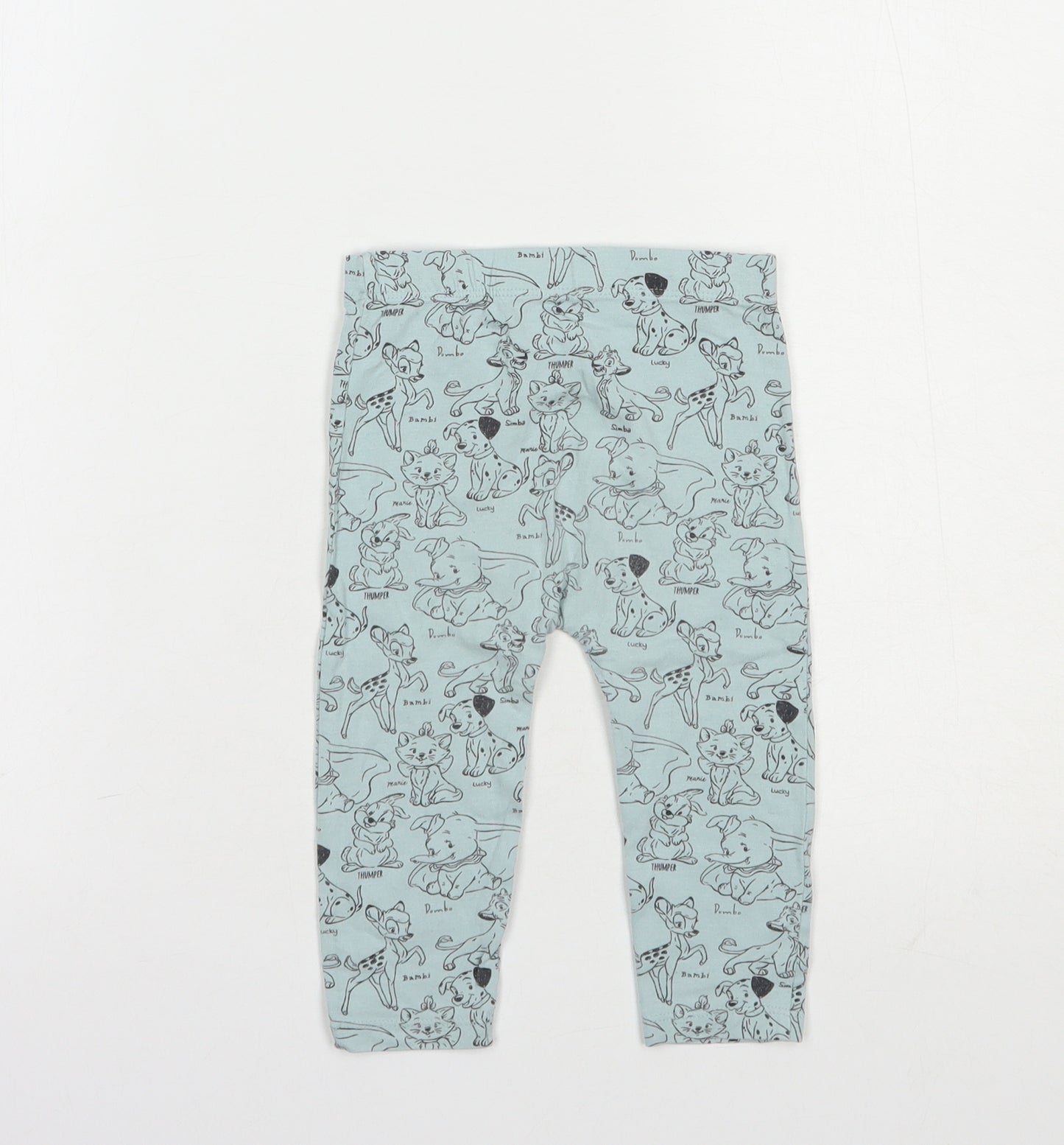 George Baby Blue Geometric Cotton Jogger Leggings Size 9-12 Months   - Disney Characters
