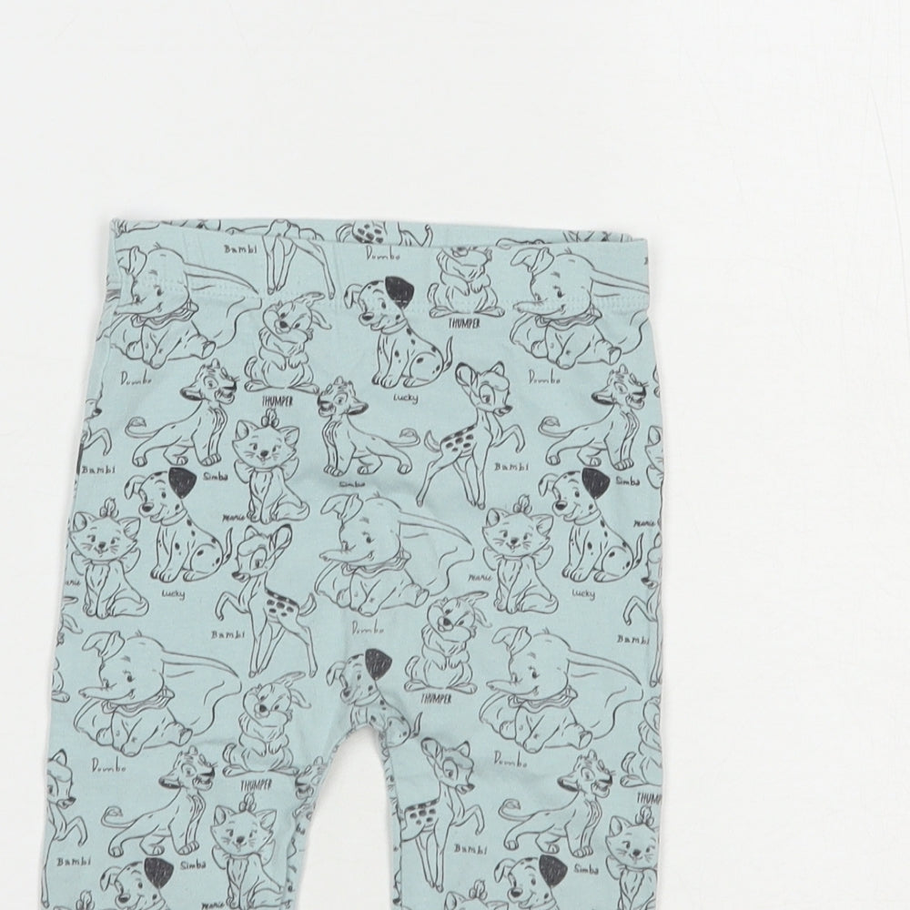 George Baby Blue Geometric Cotton Jogger Leggings Size 9-12 Months   - Disney Characters