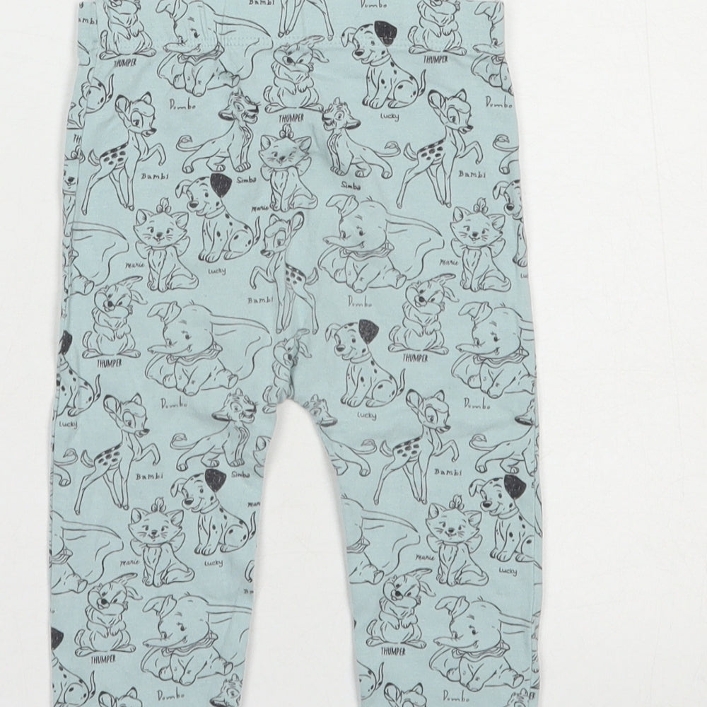 George Baby Blue Geometric Cotton Jogger Leggings Size 9-12 Months   - Disney Characters