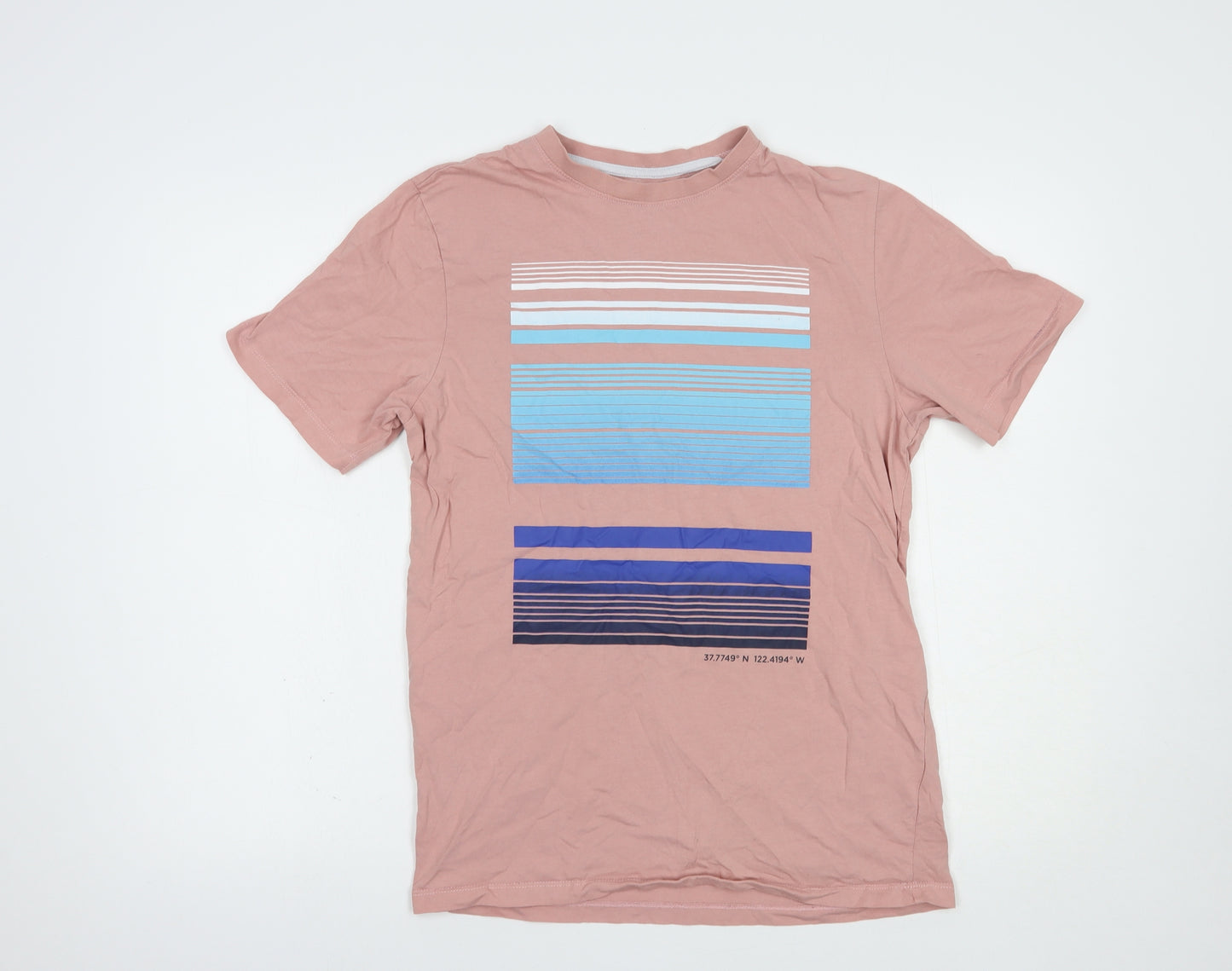NEXT Mens Pink  Cotton  T-Shirt Size S Crew Neck