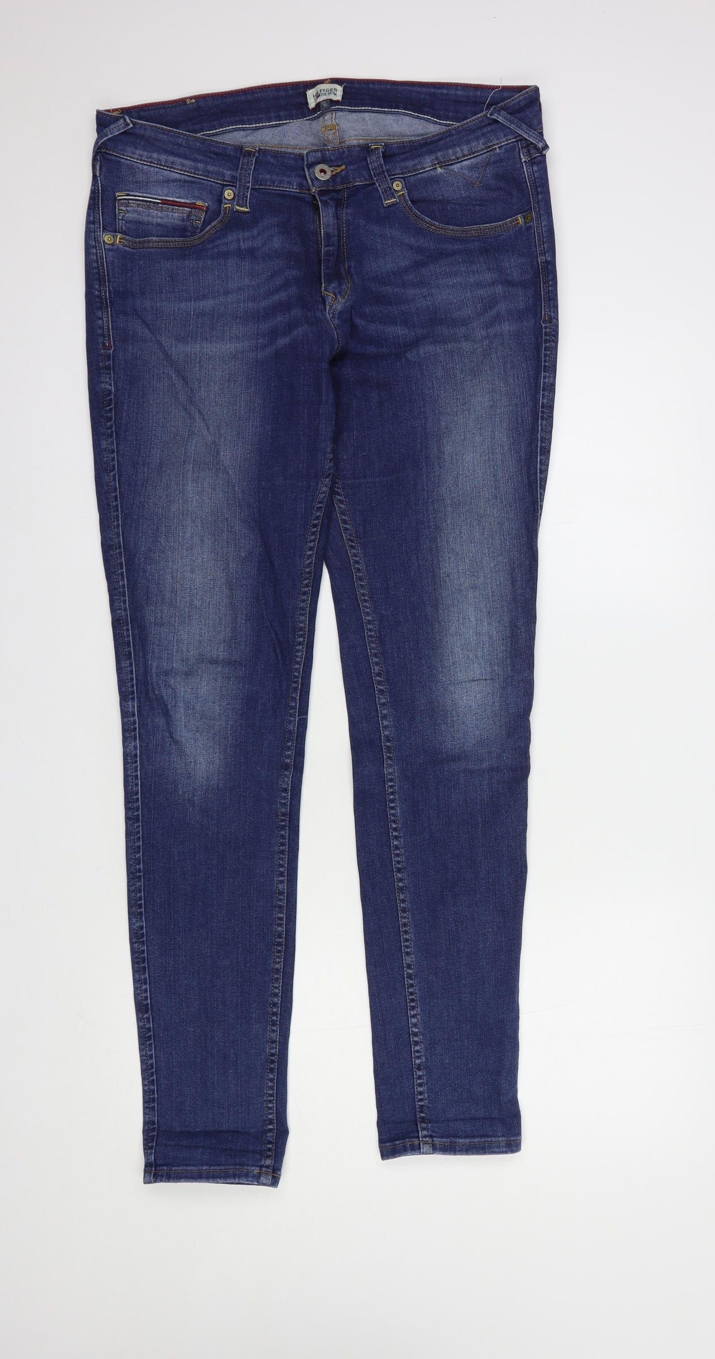 Tommy Hilfiger Mens Blue  Cotton Skinny Jeans Size 34 in L32 in Regular Button
