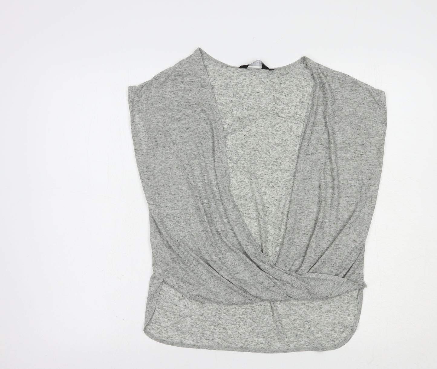 New Look Womens Grey  Polyester Basic Blouse Size 8 V-Neck