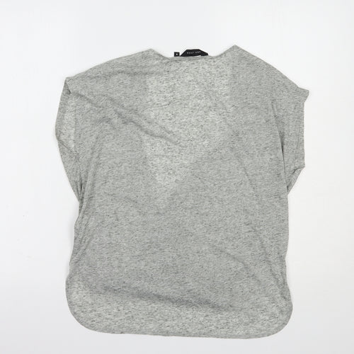 New Look Womens Grey  Polyester Basic Blouse Size 8 V-Neck