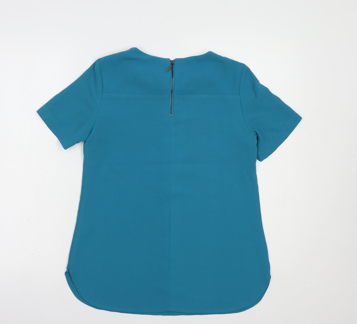 Dunnes Stores Womens Blue  Polyester Basic Blouse Size 10 Round Neck - Embellished Neckline
