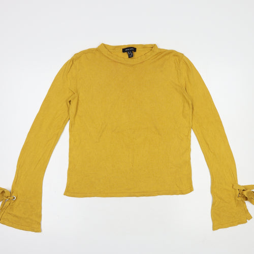 New Look Womens Yellow Crew Neck  Viscose Pullover Jumper Size 8
