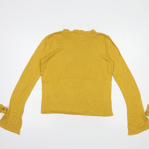 New Look Womens Yellow Crew Neck  Viscose Pullover Jumper Size 8
