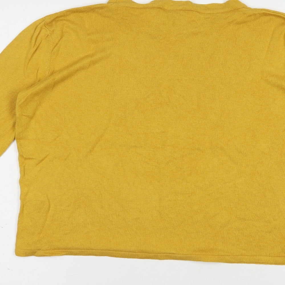 New Look Womens Yellow Crew Neck  Viscose Pullover Jumper Size 8
