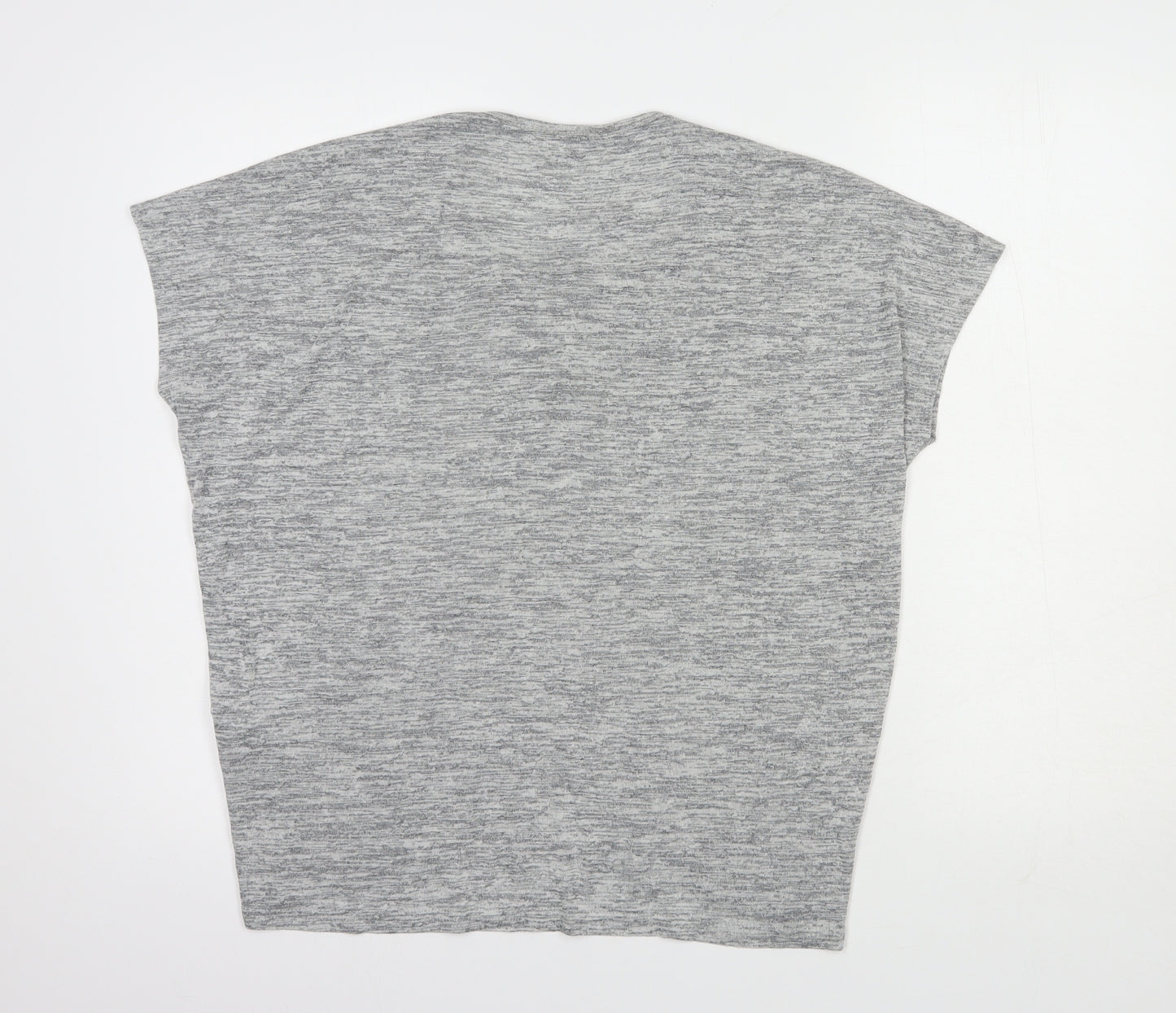 New Look Womens Grey  Viscose Basic Blouse Size S V-Neck